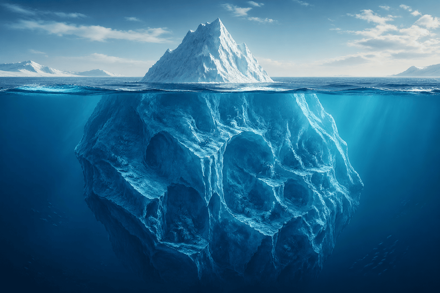 An iceberg with the freight rate visible above water and all the hidden costs submerged below