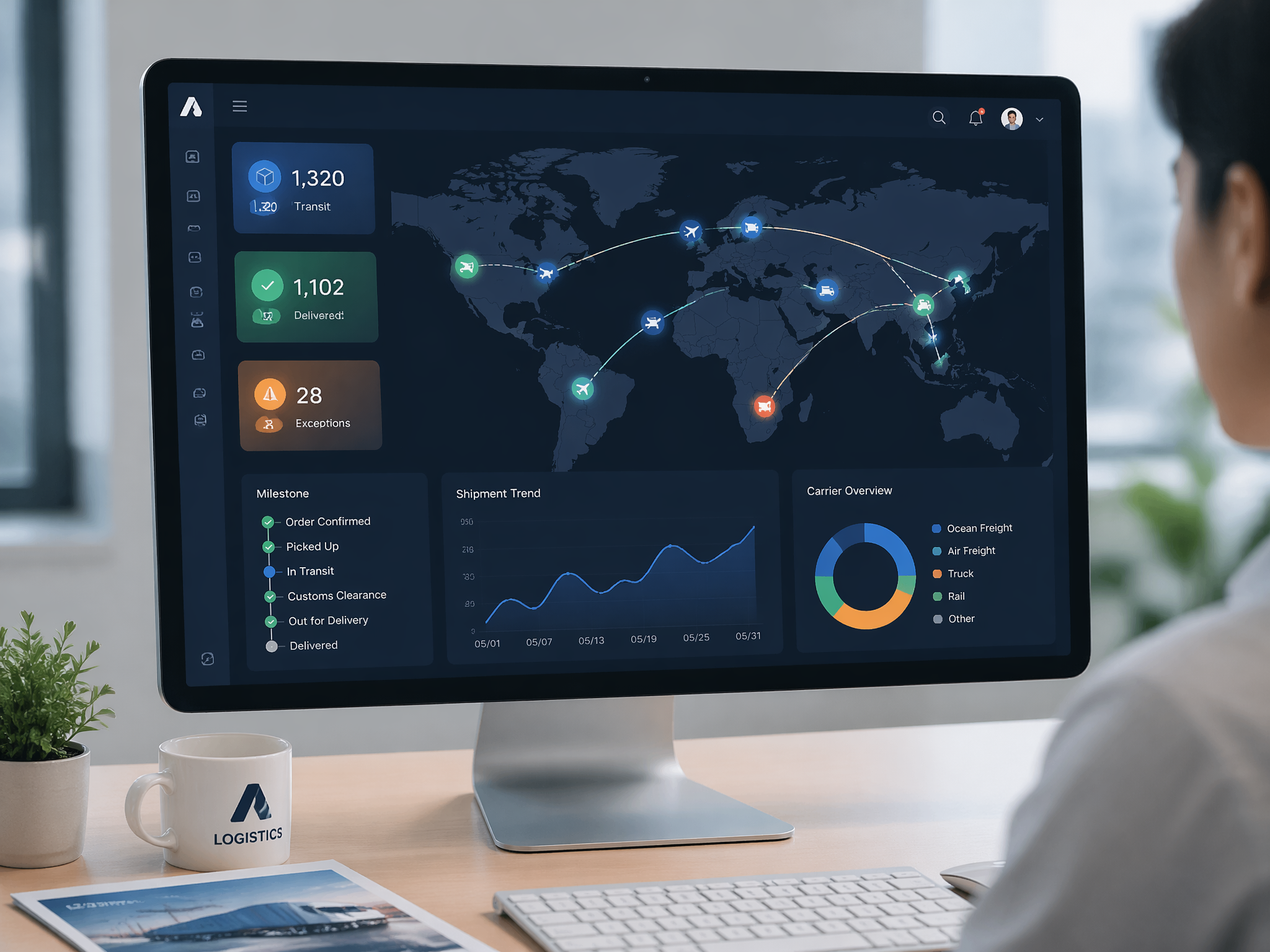 Real-time DDP shipment tracking dashboard