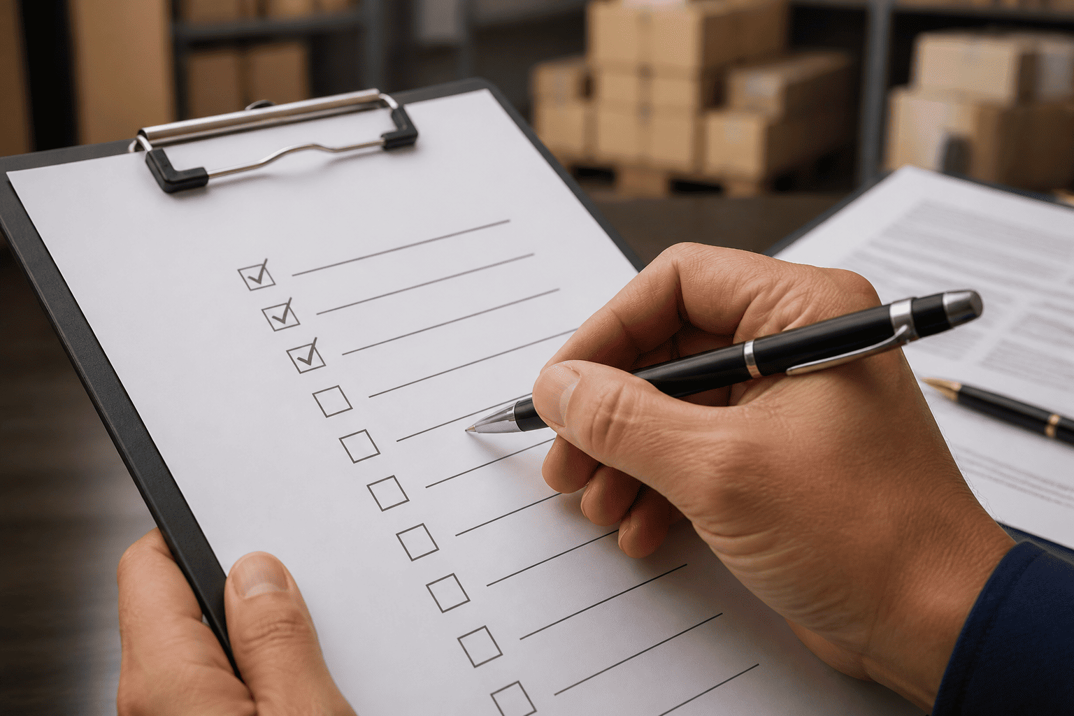 A checklist being ticked off before signing a contract