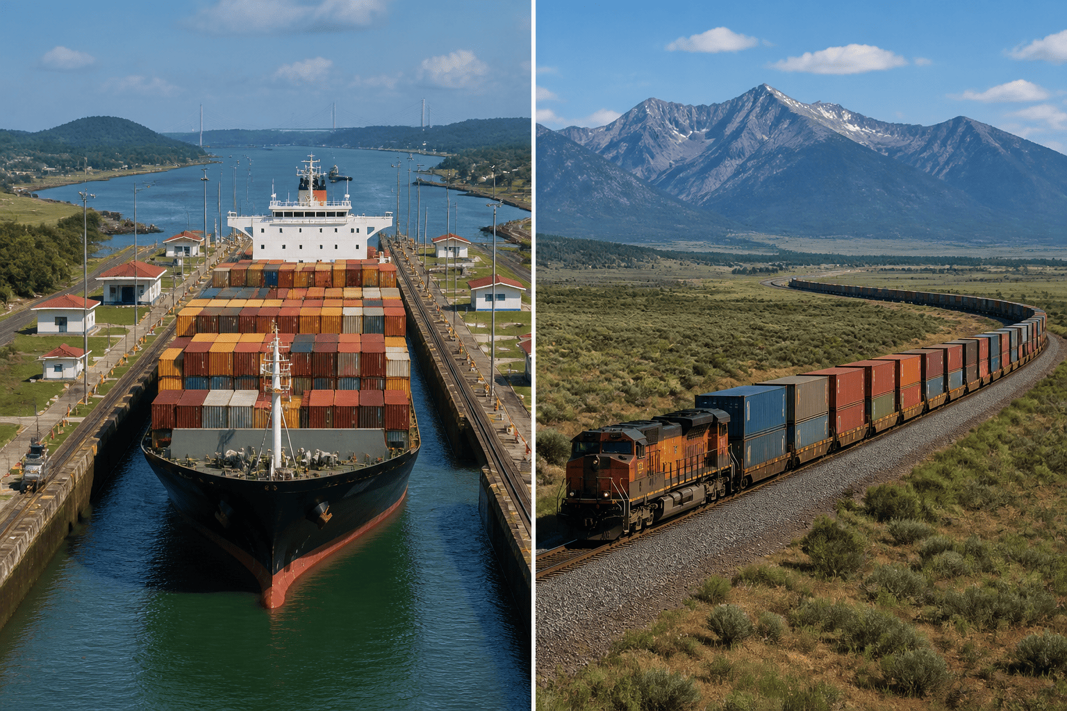 All water shipping versus mini land bridge rail logistics